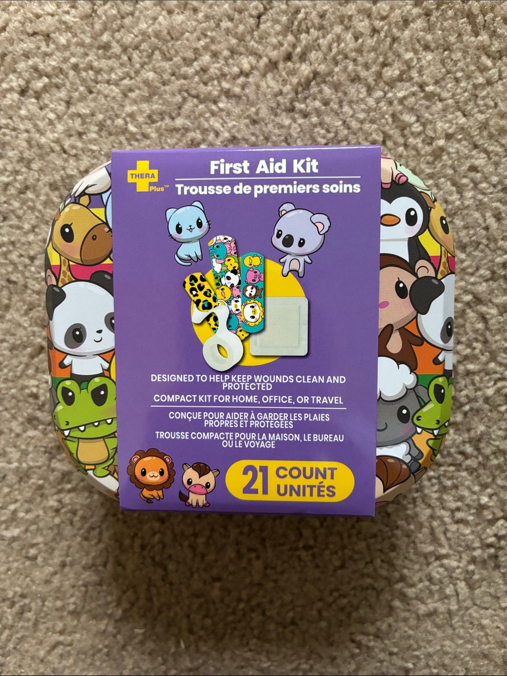 Cartoon Animal Characters Compact First Aid Kit